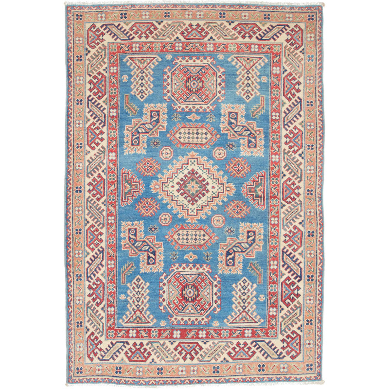 Rug Kazak Afghanistan 125x182 Sky Blue Terracot