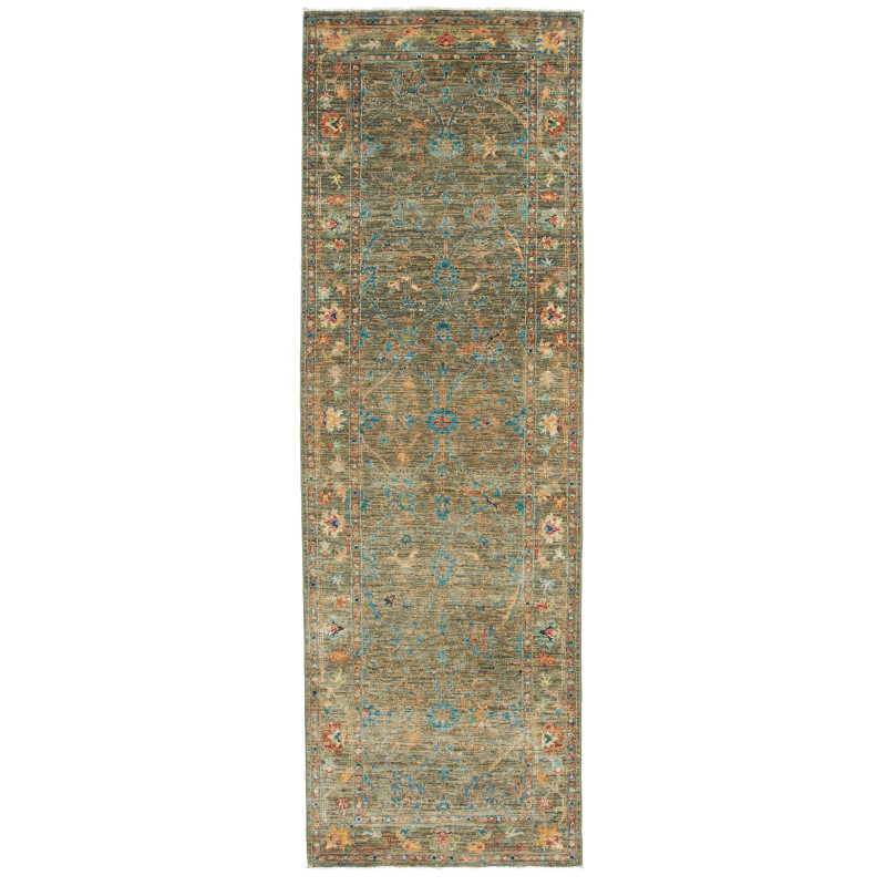 Rug Ziegler Fine Pakistan 80x249 Moss Olive Gre