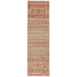 Rug Rubin Pakistan 83x289 Beige Red Sage Gold