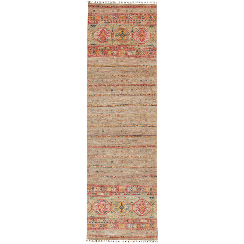 Rug Rubin Pakistan 83x289 Beige Red Sage Gold