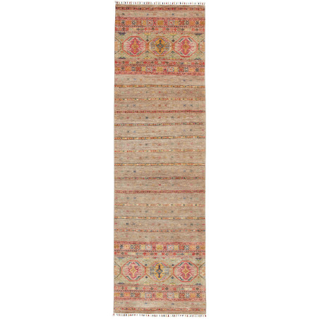 Rug Rubin Pakistan 83x289 Beige Red Sage Gold