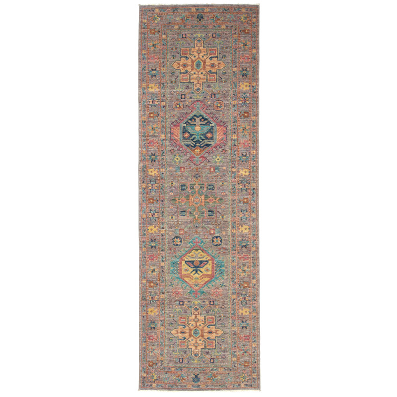 Rug Tribal Pakistan 80x260 Gray Orange Yellow T