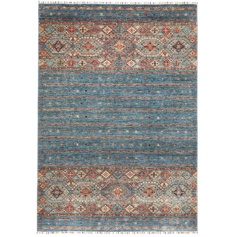 Rug Rubin Pakistan 167x235 Teal Blue Rust Terra