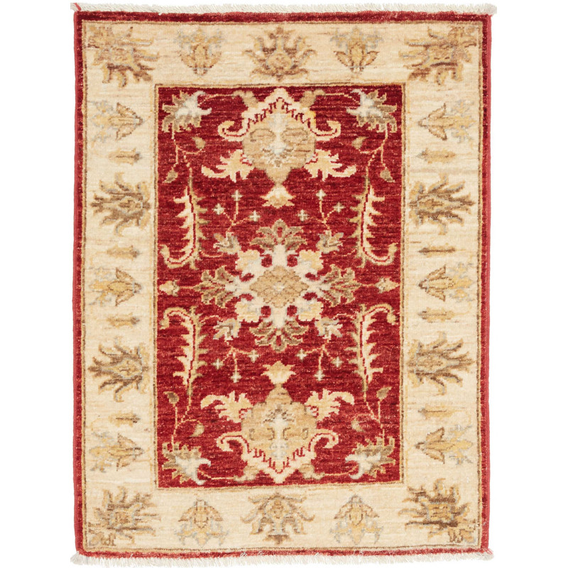 Rug Ziegler Fine Pakistan 63x80 Ruby Red Ivory