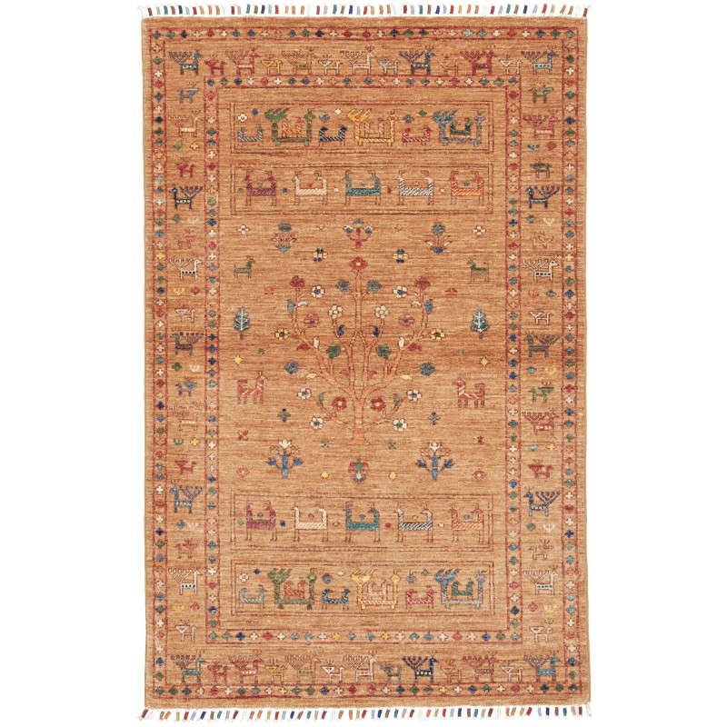Rug Rubin Pakistan 97x152 Ochre Red Blue Green