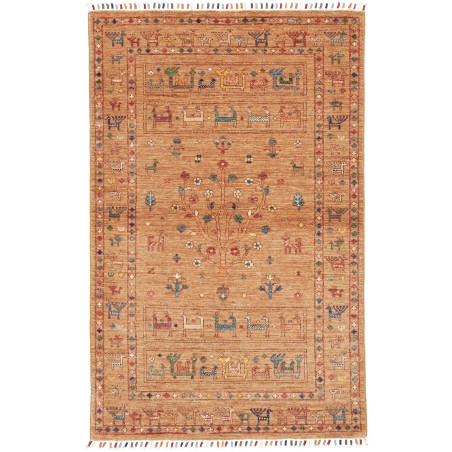 Rug Rubin Pakistan 97x152 Ochre Red Blue Green