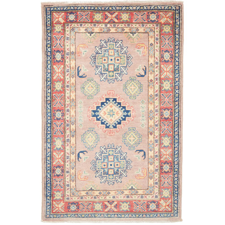Rug Kazak Afghanistan 84x130 Rosy Blue Red Crea