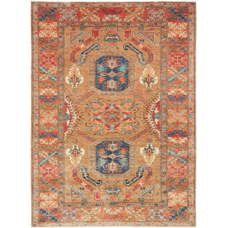 Rug Kazak Fine Pakistan 174x236 Gold Brown Blue