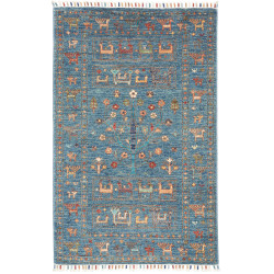 Rug Rubin Pakistan 80x125 Petrol Blue Terracott