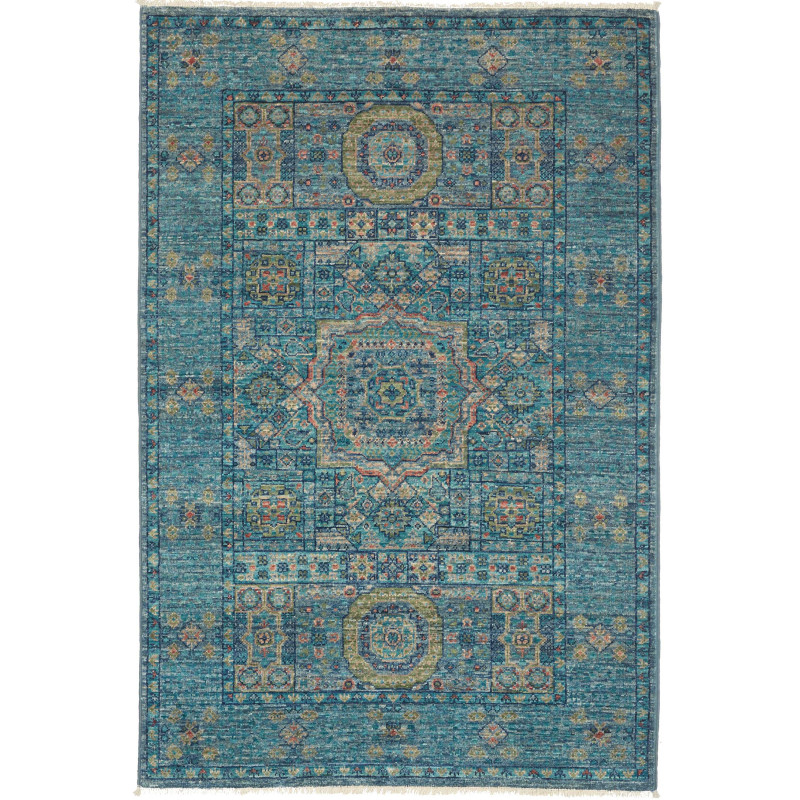 Rug Mamlouk Pakistan 80x121 Turquoise Blue Teal