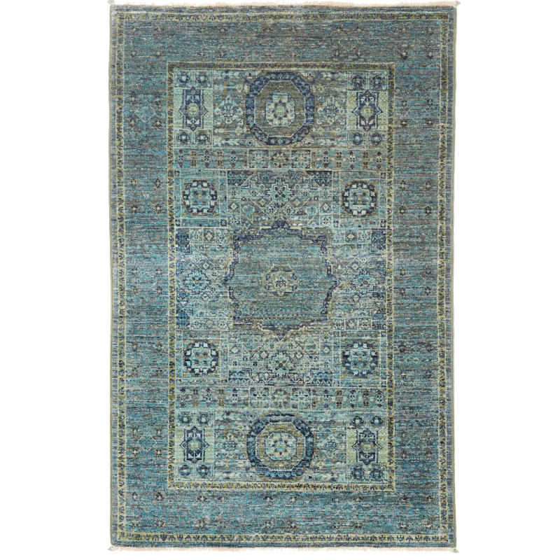 Rug Mamlouk Pakistan 79x125 Turquoise Blue Dark