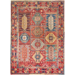 Rug Tribal Pakistan 180x246 Terracotta Red Blue
