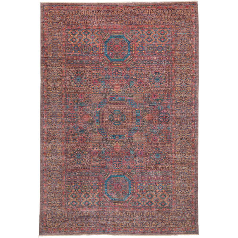 Rug Mamlouk Pakistan 197x292 Terracotta Teal Bl