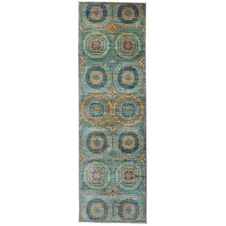 Rug Mamlouk Pakistan 80x255 Petrol Blue Dark Bl