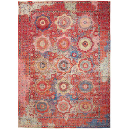 Rug Mamlouk Pakistan 302x420 Red Blue Pink Oran