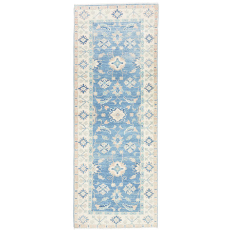 Rug Kazak Afghanistan 65x171 Aviator Blue Cream