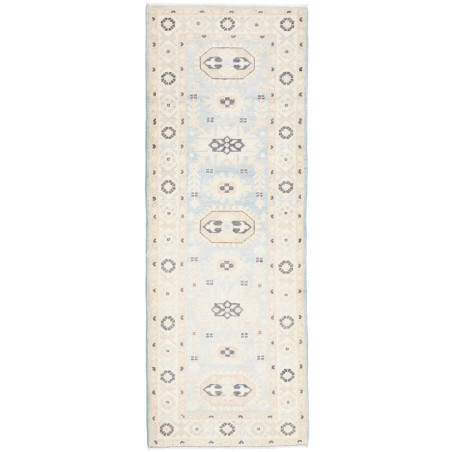 Rug Kazak Afghanistan 63x175 Sky Blue Cream Dar