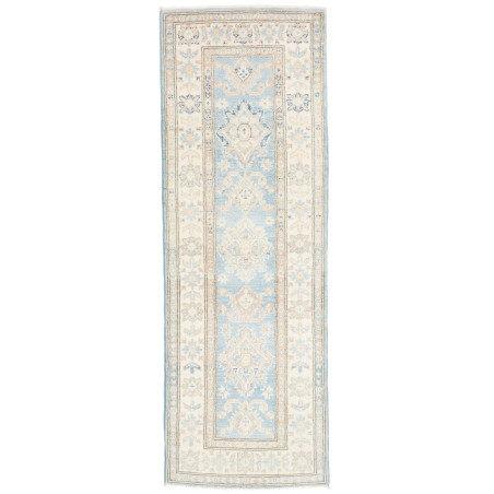 Rug Kazak Afghanistan 65x202 Light Blue Cream B