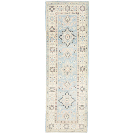 Rug Kazak Afghanistan 62x179 Light Blue Ivory B