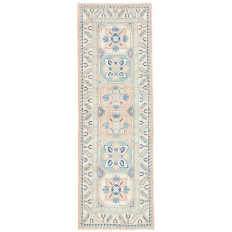 Rug Kazak Afghanistan 61x182 Ivory Powder Blue