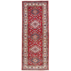 Rug Kazak Fine Pakistan 79x205 Ruby Red Navy Bl