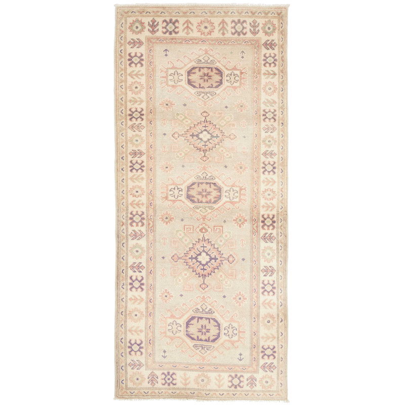 Rug Kazak Afghanistan 83x193 Light Grey Beige B
