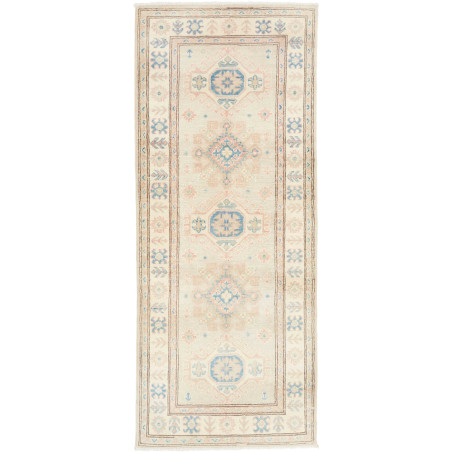Rug Kazak Afghanistan 80x197 Cream Sky Blue Sof