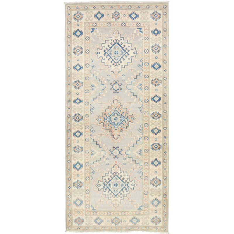 Rug Kazak Afghanistan 82x187 Light Grey Blue Da