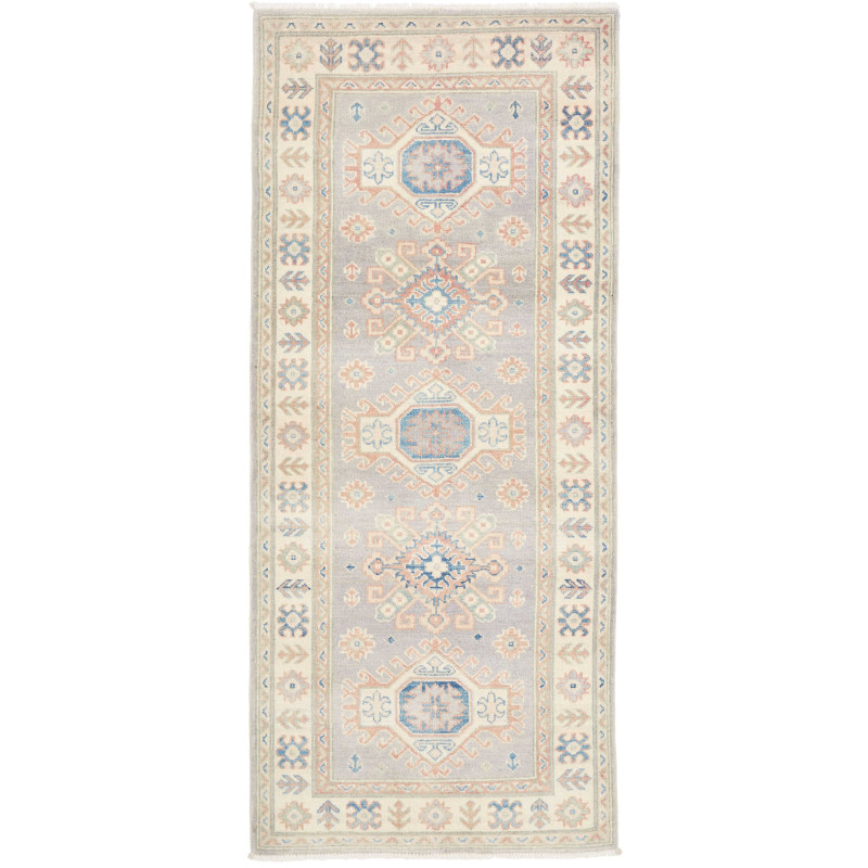 Rug Kazak Afghanistan 83x195 Light Grey Beige C