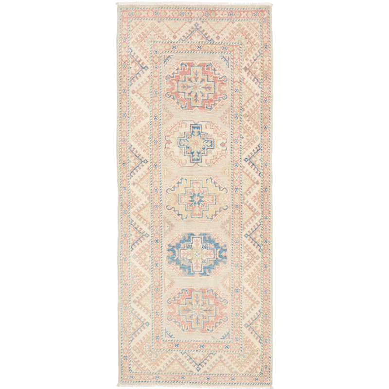 Rug Kazak Afghanistan 81x201 Beige Cream Dusky