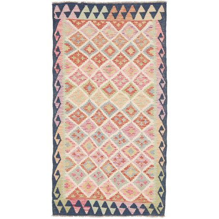 Kilim 104x197 Cm Kilim, Afghanistan, Hand-carded Wool warp: