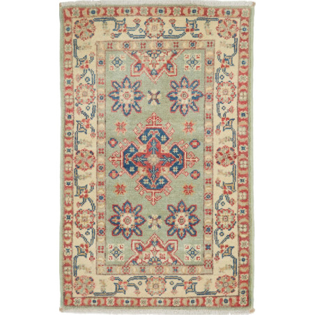 Rug Kazak Afghanistan 57x91 Sage Green Cream