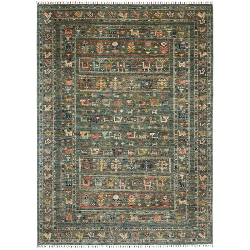 Rug Rubin Pakistan 167x231 Forest Green Coral O
