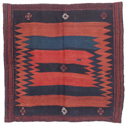 Rug Kilim Vintage Persia 134x130 Indigo Blue Br