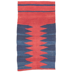 Rug Kilim Vintage Persia 80x141 Brick Red Navy