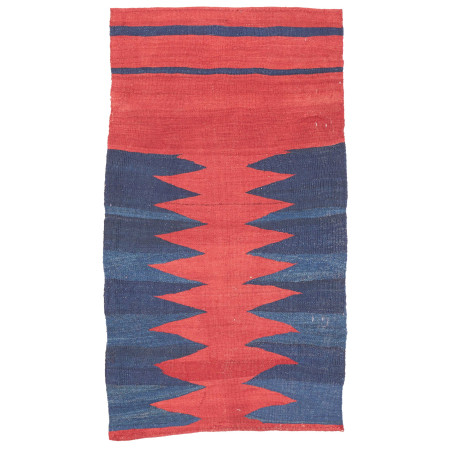 Rug Kilim Vintage Persia 80x141 Brick Red Navy