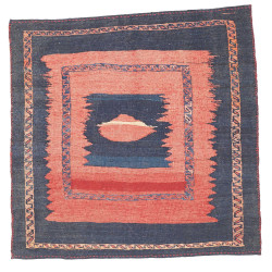 Rug Kilim Vintage Persia 96x95 Dark Blue Coral