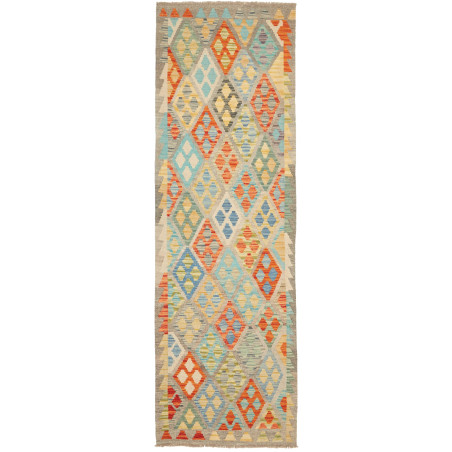 Rug Kilim Afghanistan 75x240 Grey Orange Blue Y