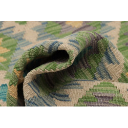 Rug Kilim Afghanistan 91x245 Cream Teal Green Y