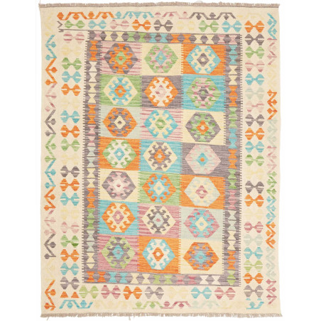 Rug Kilim Afghanistan 151x193 Cream White Turqu
