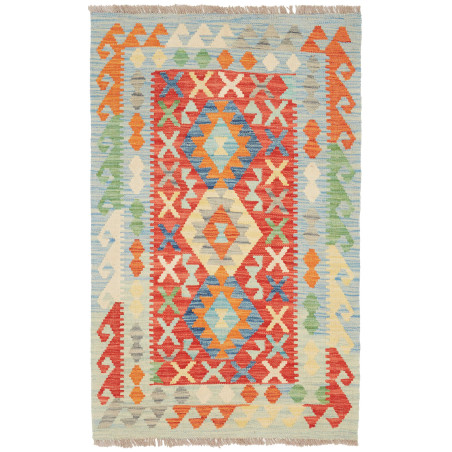Tappeto Kilim Afghanistan 82x132 Azzurro Rosso