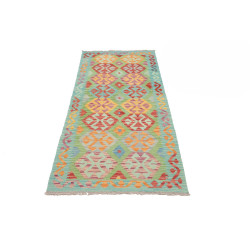 Rug Kilim Afghanistan 84x199 Turquoise Orange R
