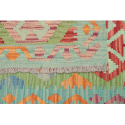 Rug Kilim Afghanistan 84x199 Turquoise Orange R