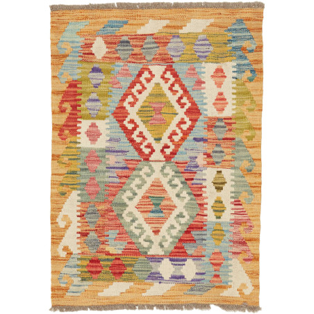Rug Kilim Afghanistan 60x85 Orange Red Blue Cre
