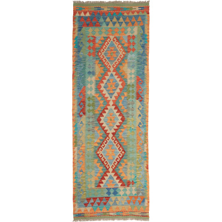 Rug Kilim Afghanistan 85x243 Turquoise Blue Ora