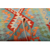 Rug Kilim Afghanistan 85x243 Turquoise Blue Ora