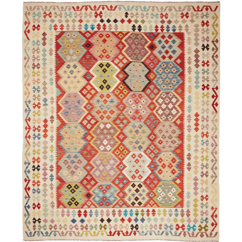 Tappeto Kilim Afghanistan 250x300 Rosso Arancio