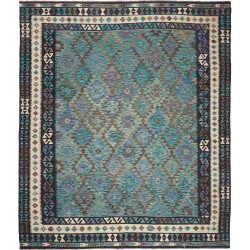 Rug Kilim Afghanistan 252x292 Teal Blue Cream I