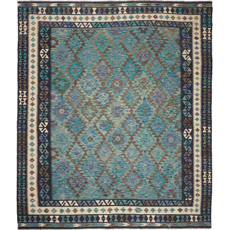Rug Kilim Afghanistan 252x292 Teal Blue Cream I