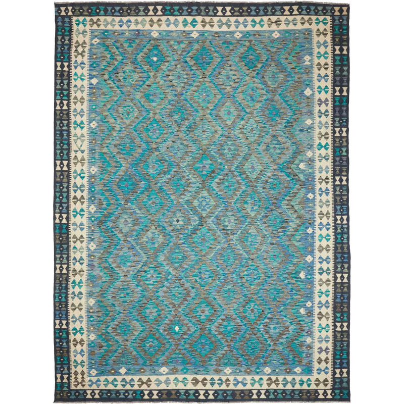 Tappeto Kilim Afghanistan 255x344 Turchese Blu